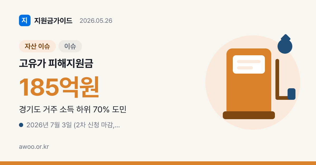 경기도 고유가 피해지원금 2차 신청 자격과 7월 3일 마감 전 확인 사항