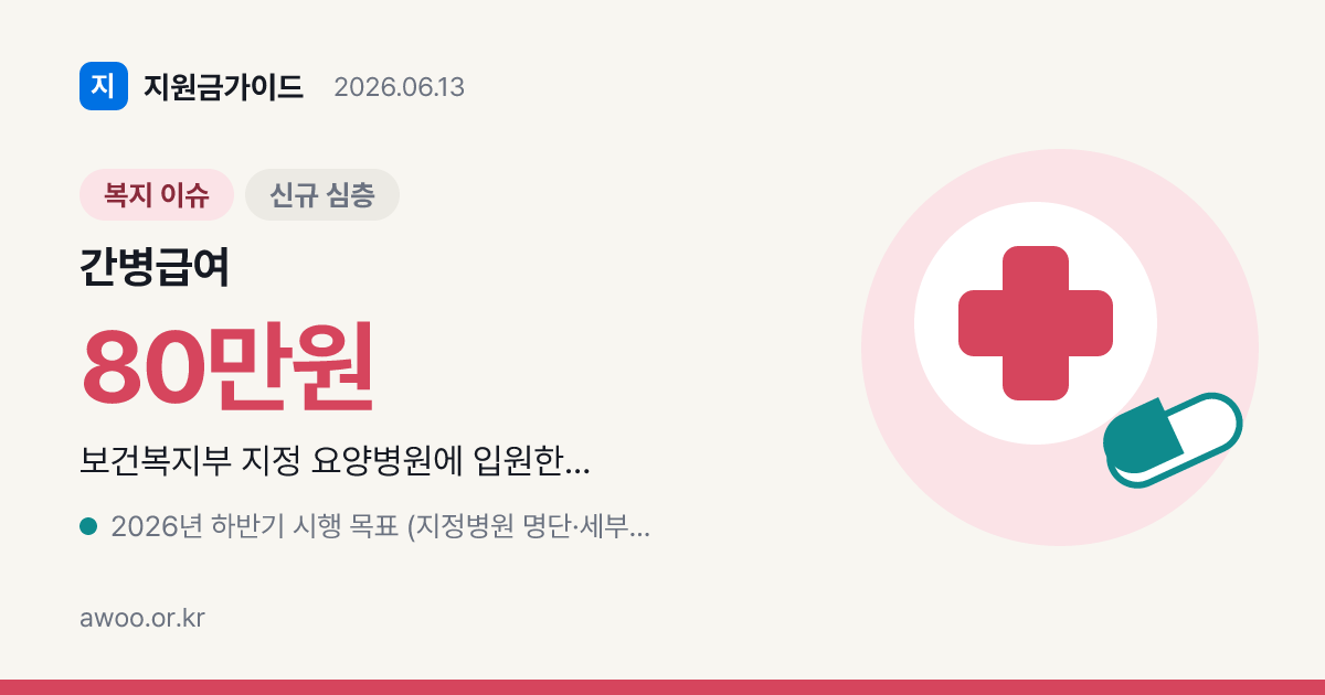 2026 요양병원 간병비 지원 자격 요건과 신청 방법 총정리