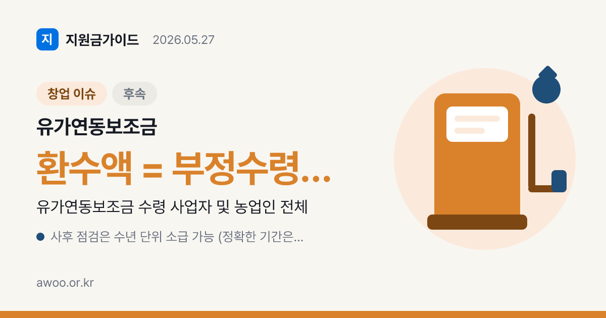 유가연동보조금 환수 사유와 신청 시 주의사항 — 부정수령 시 가산금까지