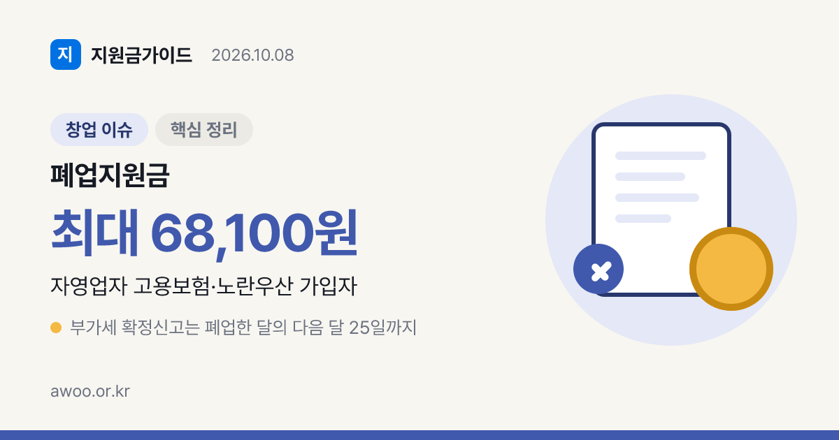 폐업지원금 얼마 받을까, 노란우산 공제금부터 실업급여까지