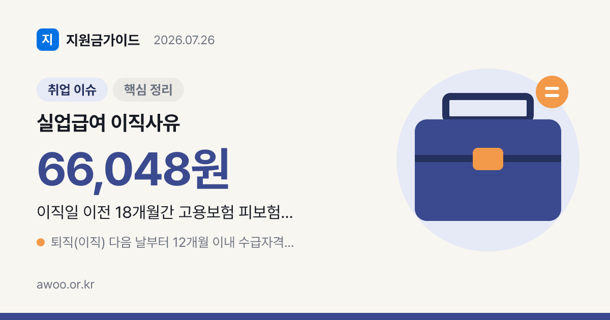 실업급여 자진퇴사·권고사직·폐업 수급자격 2026